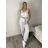 Kalhoty volnočasové s páskem dámské INNA (S/M/L ONE SIZE) ITALSKÁ MÓDA IMSM261124/DR S/M/L bílá