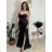 Šaty elegantní společenské na ramínka dámské (S/M ONE SIZE) ITALSKÁ MÓDA FMPCH26M-5050/DUR S vínová