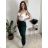 Kalhoty elegantní dámské (S/M/L ONE SIZE) ITALSKÁ MÓDA IM426030/DUR smaragdová S/M/L