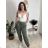 Kalhoty elegantní dámské (S/M/L ONE SIZE) ITALSKÁ MÓDA IM426030/DUR smaragdová S/M/L
