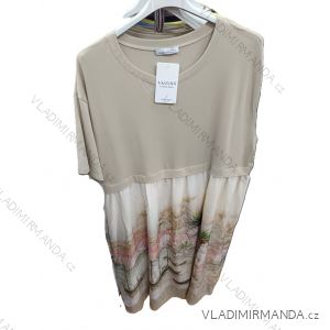 Šaty volnočasové letní krátký rukáv dámské nadrozměr (42/44/46 ONE SIZE) ITALSKÁ MÓDA IMSM26091