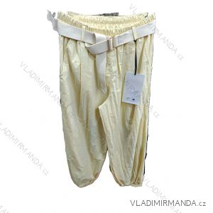 Kalhoty šusťákové s páskem dámské (S/M/L ONE SIZE) ITALSKÁ MÓDA IMSM26093