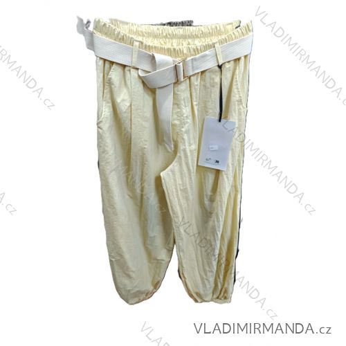 Kalhoty šusťákové s páskem dámské (S/M/L ONE SIZE) ITALSKÁ MÓDA IMSM26093