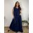 Elegant formal dress, elegant women's (S/M ONE SIZE) ITALIAN FASHION FMPCH269417/DUR XL dark blue