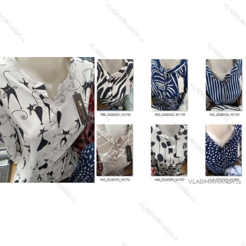 Košeľa klasik dlhý rukáv dámska nadrozmer (L-3XL) ERBOSSI ERB26001