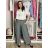 Kalhoty volnočasové s páskem dámské (S/M/L ONE SIZE) ITALSKÁ MÓDA IMSM261119