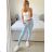 Nohavice strecové dlhé dámske (S/M/L ONE SIZE) TALIANSKA MÓDA IMPLI248115/DUR S/M/L modrá džínsová