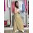 Women's short sleeve summer casual dress (S/M/L ONE SIZE) ITALIAN FASHION IMWGB25022 S / M / L beige