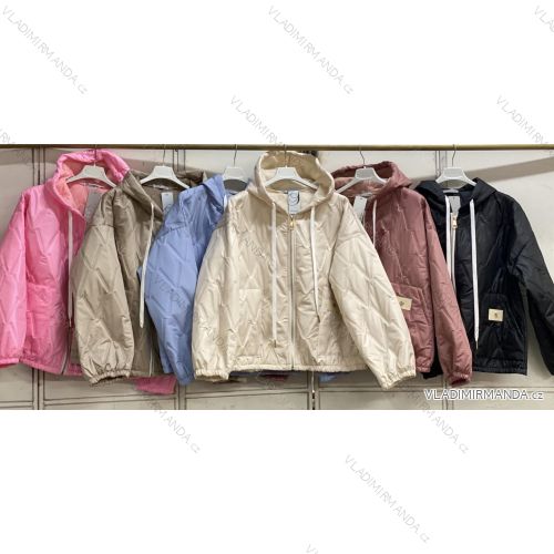 Bunda slabá šusťáková oversize s kapucí dlouhý rukáv dámská (S/M/L ONE SIZE) ITALSKÁ MÓDA IMC26057