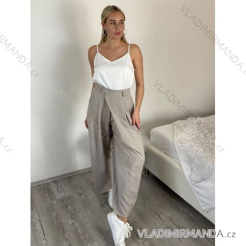 Nohavice dlhé elegantní dámske (S/M/L ONE SIZE) TALIANSKA MÓDA IM4261122/DU S/M/L šedá