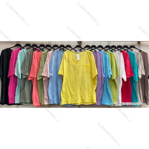 Tričko krátky rukáv dámske nadrozmer (52/54/56 ONE SIZE) TALIANSKA MÓDA IMC26068