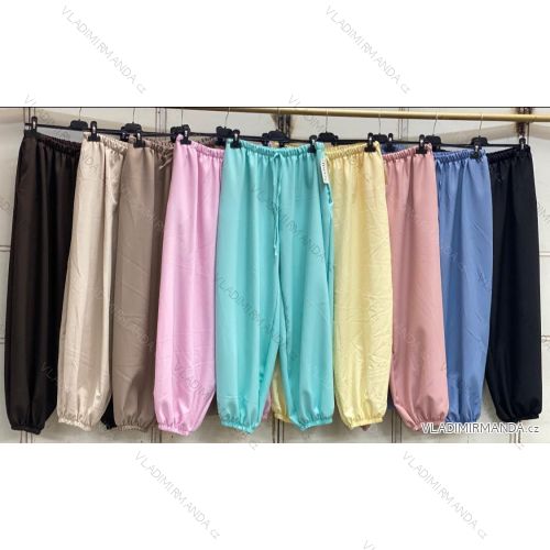 Kalhoty letní dámské nadrozměr (46/48/50 ONE SIZE) ITALSKÁ MÓDA IMC26076