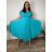 Summer dress oval short sleeve women's oversized (50/52/54 ONE SIZE) ITALIAN FASHION IM425011 44/46/48 blue azure