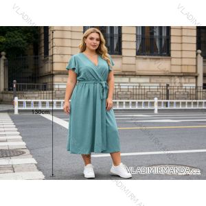 Šaty voľnočasové letné krátky rukáv dámske nadrozmer (46/48/50 ONE SIZE) TALIANSKA MÓDA IM426106