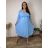 Sommerkleid oval Kurzarm Damen Übergröße (50/52/54 Einheitsgröße) ITALIAN FASHION IM425011 50/52/54 růžová fuchsiová
