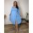 Sommerkleid oval Kurzarm Damen Übergröße (50/52/54 Einheitsgröße) ITALIAN FASHION IM425011 50/52/54 růžová fuchsiová