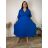 Šaty letní elegantní s 3/4 rukávem dámské nadrozměr ELIS (50/52/54 ONE SIZE) ITALSKÁ MÓDA IM4260025