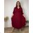 Šaty letní elegantní s 3/4 rukávem dámské nadrozměr ELIS (50/52/54 ONE SIZE) ITALSKÁ MÓDA IM4260025