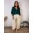 Damen-Kleid in Übergröße mit langen Ärmeln und Reißverschluss (XL/2XL/3XL Einheitsgröße) ITALIAN FASHION IMBM24002 54/56/58 dunkler Smaragd