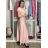 Šaty dlhé elegantný krátky rukáv dámske ANNA (S/M/L ONE SIZE) TALIANSKA MÓDA IM4260024/DUR S/M/L růžová světlá
