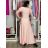 Šaty dlhé elegantný krátky rukáv dámske ANNA (S/M/L ONE SIZE) TALIANSKA MÓDA IM4260024/DUR S/M/L růžová světlá