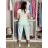 Nohavice outdoorové s opaskom dámske (S/M/L ONE SIZE) TALIANSKA MÓDA IM4261117/DUR sv. mintová S/M/L