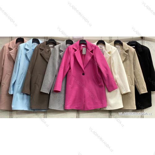 Kabát slabý dlouhý rukáv dámský nadrozměr (46/48/50 ONE SIZE) ITALSKÁ MÓDA IMC26084