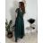 Šaty společenské dlouhé tylové dámské s rukávkem LILIANA (XS/S/M ONE SIZE) ITALSKÁ MÓDA IMWMY251286/DUR béžová XS/S/M