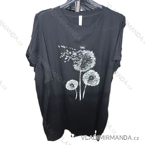 Šaty letní krátký rukáv dámské nadrozměr (42/44/46 ONE SIZE) ITALSKÁ MÓDA IMSM26115