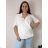 Summer dress oval short sleeve women's oversized (50/52/54 ONE SIZE) ITALIAN FASHION IM425011 54/56/58 white
