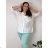 Übergroßer gestrickter Langarmpullover für Damen (S/M EINHEITSGRÖSSE) ITALIAN FASHION IMSN2416125 54/56/58 weiß