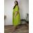Summer dress oval short sleeve women's oversized (50/52/54 ONE SIZE) ITALIAN FASHION IM425011 54/56/58 zelená limetková