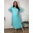 Summer dress oval short sleeve women's oversized (50/52/54 ONE SIZE) ITALIAN FASHION IM425011  dark emerald