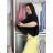 T-Shirt Kurzarm Damen Neon (Einheitsgröße / Neon) ITALIENISCHE MODA IM2191208 2XL/3XL schwarz