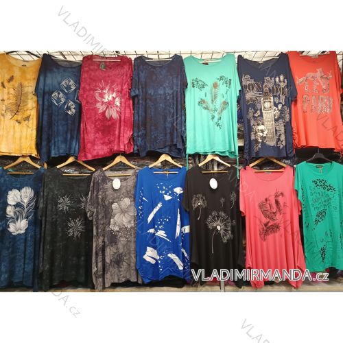 Šaty letní krátký rukáv dámské nadrozměr (42/44/46 ONE SIZE) TURECKÁ MÓDA TM926008