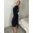 Šaty elegantní dlouhý rukáv dámské INESS (S/M/L ONE SIZE) ITALSKÁ MÓDA IMWHD25200