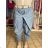 Nohavice voľnočasové riflové s opaskom dámske VERONA (S/M/L ONE SIZE) TALIANSKA MÓDA IMD26028/DU S/M/L svetlo modrá