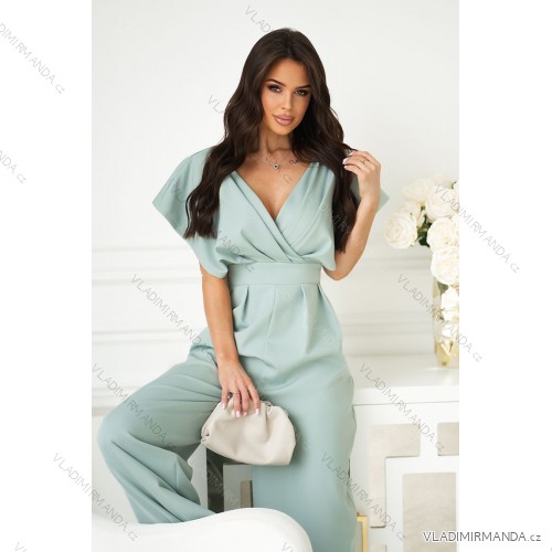 Damen Plus Size (42-46) langes elegantes ärmelloses Partykleid POLISH FASHION PMLBC24289-03/DR 38 zelená lipová