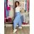 Kalhoty dlouhé elegantní dámské JITKA (S/M/L ONE SIZE) ITALSKÁ MÓDA IM426070/DU S/M/L světle modrá