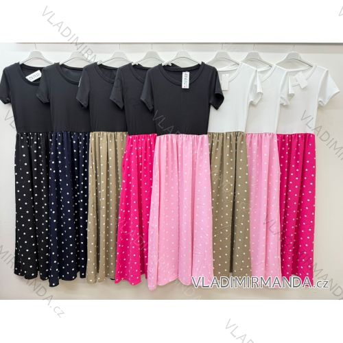 Summer dress oval short sleeve women's oversized (50/52/54 ONE SIZE) ITALIAN FASHION IM425011