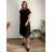 Shirt verlängert 3/4 Langarm Damen (L/XL/2XL ONE SIZE) ITALIAN FASHION IM423025  schwarz