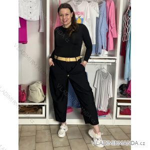 Kalhoty volnočasové s páskem dámské ELEN (S/M/L ONE SIZE) ITALSKÁ MÓDA IMC26070/DU