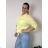 Classic 3/4 long sleeve shirt for women, oversized (50/52/54 ONE SIZE) ITALIAN FASHION IMWDL252349 S / M / L žlutá
