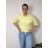 Classic 3/4 long sleeve shirt for women, oversized (50/52/54 ONE SIZE) ITALIAN FASHION IMWDL252349 S / M / L žlutá
