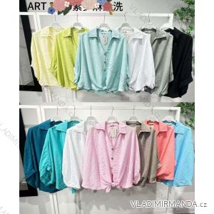 Halenka 3/4 dlouhý rukáv dámská nadrozměr (52/54/56 ONE SIZE) ITALSKÁ MÓDA IMC26142