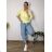Kalhoty dlouhé letní dámské TARA (S/M/L ONE SIZE) ITALSKÁ MÓDA IMSM260001/DUR S/M/L světle modrá
