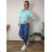 Kalhoty dlouhé letní dámské TARA (S/M/L ONE SIZE) ITALSKÁ MÓDA IMSM260001/DUR S/M/L světle modrá