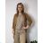 Sako tenké jarní dlouhý rukáv dámské (S/M/L ONE SIZE) ITALSKÁ MÓDA IMD24025/DUR tm. hnědá S/M/L