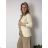Sako tenké jarný dlhý rukáv dámske (S/M/L ONE SIZE) TALIANSKA MÓDA IMD24025/DUR sv. béžová S/M/L