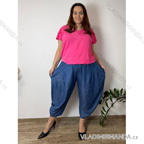 Nohavice dlhé letné dámske nadrozměr MALL (50/52/54 ONE SIZE) TALIANSKA MÓDA IMSM260003